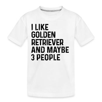 J'aime le Golden Retriever et peut-être le chien de 3 personnes - T-shirt bio Premium Enfant - blanc - Devant