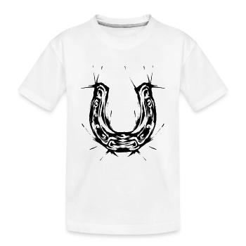 Cheval cavalier en fer à cheval - T-shirt bio Premium Enfant - blanc - Devant