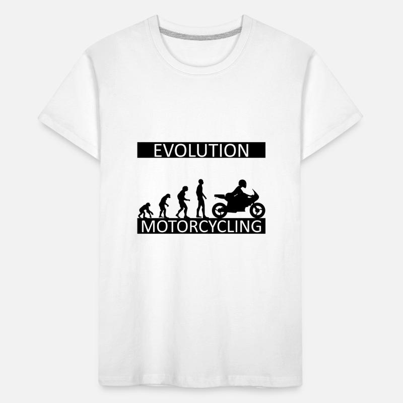 Evolution Motorcycling Motorradfahrerin Biker Kinder Premium Bio T-Shirt
