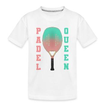 Padel Paddel Tennis Sport Königin Herz I Geschenk - Kinder Premium Bio T-Shirt - Weiß - Vorne