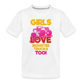 Monster Truck Reifen Mädchen Frauen I Geschenkidee - Kinder Premium Bio T-Shirt - Weiß - Vorne