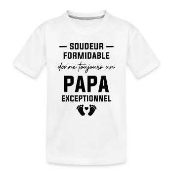 Soudeur formidable et un papa exceptionnel - T-shirt bio Premium Enfant - blanc - Devant
