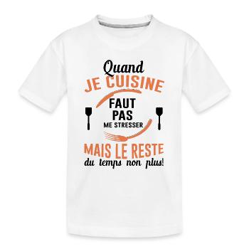 Cuisine Cuisinier Restaurant Cadeau Cuisinière Bbq - T-shirt bio Premium Enfant - blanc - Devant