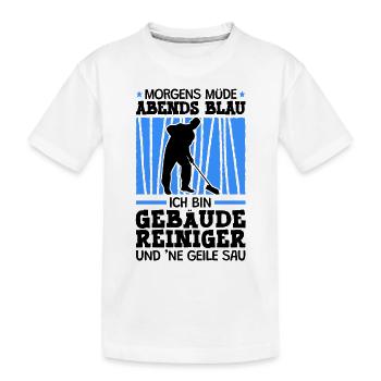 Ich bin ein Gebäudereiniger Fensterputzer - Kinder Premium Bio T-Shirt - Weiß - Vorne