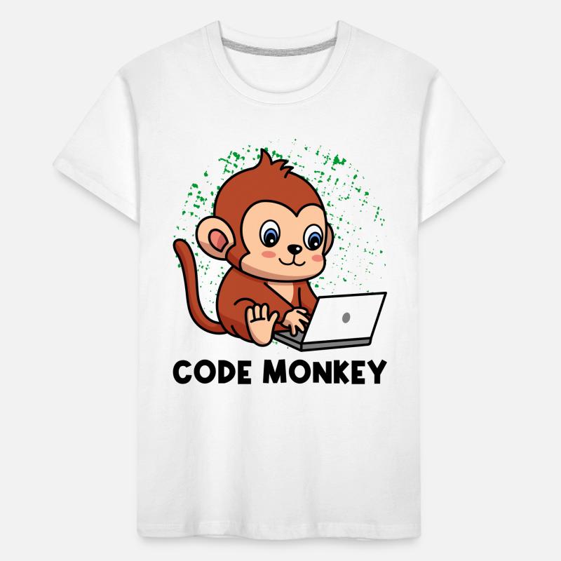 Code Monkey Programming Coder Computer Geek Develo Kinder Premium Bio T-Shirt