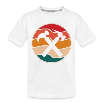 Mauerer Retro - Kinder Premium Bio T-Shirt - Weiß - Vorne