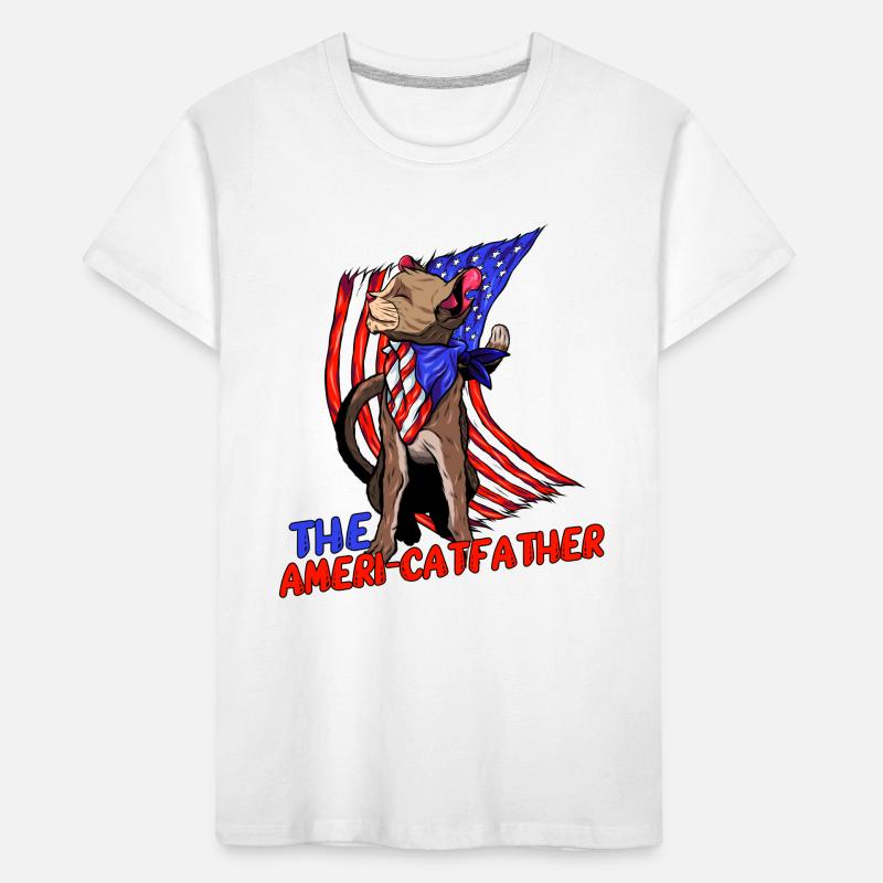 Ameri-catfather July 4 Independence Day Kids' Premium Organic T-Shirt