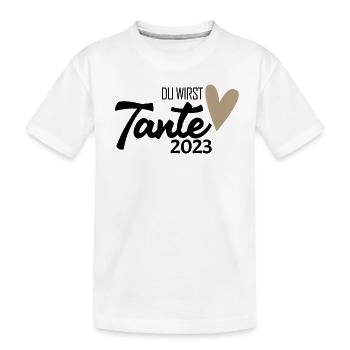 Tante 2023 - Werdende Tante - Tante werden - Kinder Premium Bio T-Shirt - Weiß - Vorne