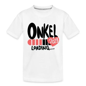 Onkel 2023 - Onkel werden - Onkel loading 2023 - Kinder Premium Bio T-Shirt - Weiß - Vorne