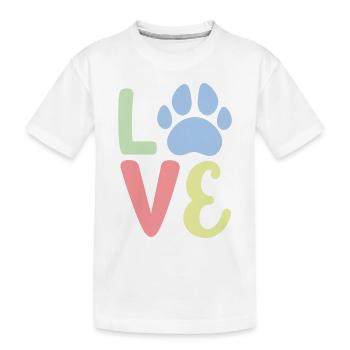 Pattes d’amour - T-shirt bio Premium Enfant - blanc - Devant