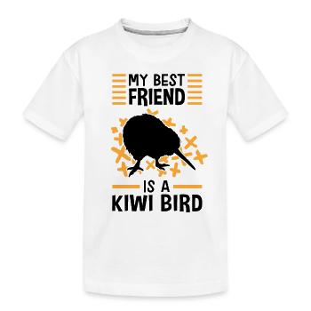 Mon meilleur ami est un oiseau kiwi - T-shirt bio Premium Enfant - blanc - Devant
