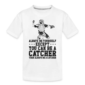 Baseball Fan Catcher Vintage - Kinder Premium Bio T-Shirt - Weiß - Vorne