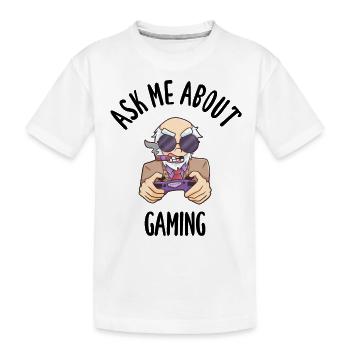 Posez-moi des questions sur les jeux - T-shirt bio Premium Enfant - blanc - Devant