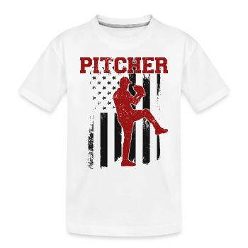 Baseball Fan Pitcher Vintage - Kinder Premium Bio T-Shirt - Weiß - Vorne