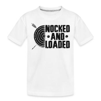 Archery Bow Archer Vintage Nocked - Kinder Premium Bio T-Shirt - Weiß - Vorne