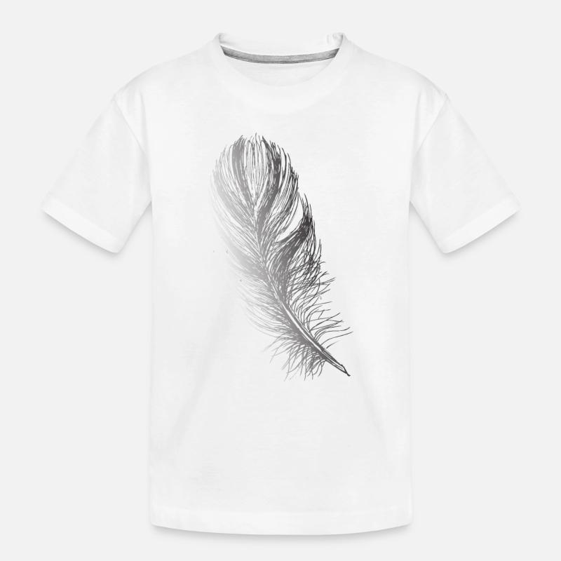 Federn - Kinder Premium Bio T-Shirt - Weiß