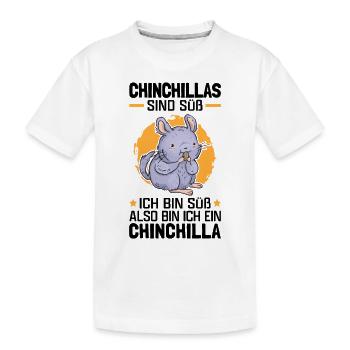 Chinchillas sind süß Wollmaus Chinchilla - Kinder Premium Bio T-Shirt - Weiß - Vorne