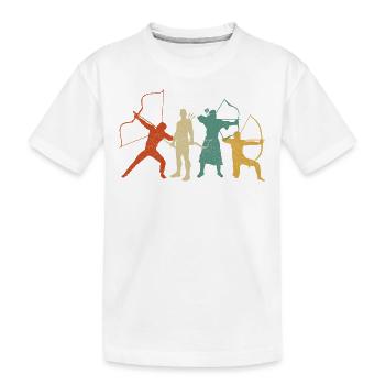 Archery Bow Archer Retro Vintage - Kinder Premium Bio T-Shirt - Weiß - Vorne