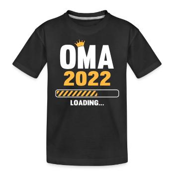 Oma 2022 Loading Schwangerschaftsankündigung - Kinder Premium Bio T-Shirt - Schwarz - Vorne