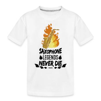 Saxophone Legends Never Die - Kids' Premium Organic T-Shirt - white - Front