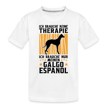 Ich brauche nur meinen Galgo Espanol - Kinder Premium Bio T-Shirt - Weiß - Vorne
