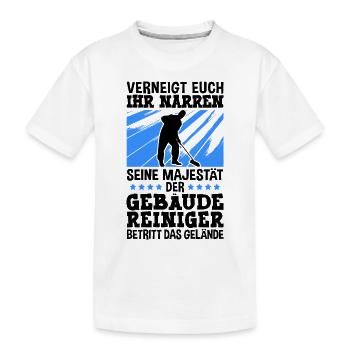 Gebäudereiniger betritt das Gelände Fensterputzer - Kinder Premium Bio T-Shirt - Weiß - Vorne