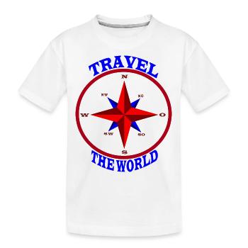 Travel - Kids' Premium Organic T-Shirt - white - Front