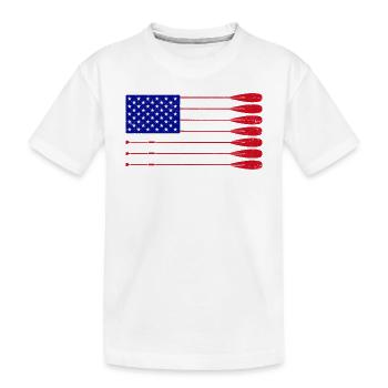 Cool Distressed Drapeau américain Rame Rame Drôle - T-shirt bio Premium Enfant - blanc - Devant