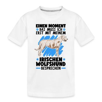 Mit meinem Irischer Wolfshund besprechen - Kinder Premium Bio T-Shirt - Weiß - Vorne