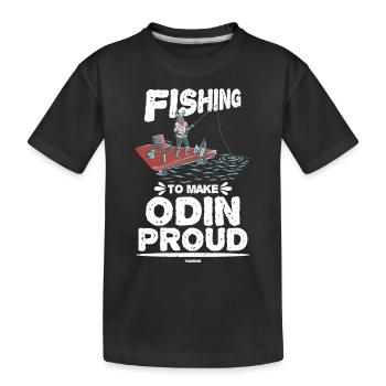 Angler - Kids' Premium Organic T-Shirt - black - Front
