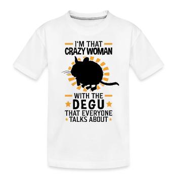 Verrückte Degu Frau Nagetier Gewöhnlicher Degu - Kinder Premium Bio T-Shirt - Weiß - Vorne