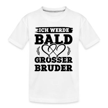 Ich werde grosser Bruder - Kinder Premium Bio T-Shirt - Weiß - Vorne