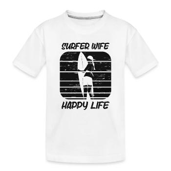 Surf femme Happy Life Wellenreiten Surfen Surfer - T-shirt bio Premium Enfant - blanc - Devant