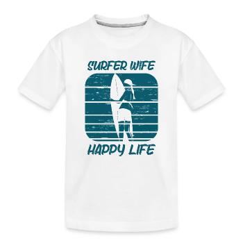 Surf femme Happy Life Wellenreiten Surfen Surfer - T-shirt bio Premium Enfant - blanc - Devant