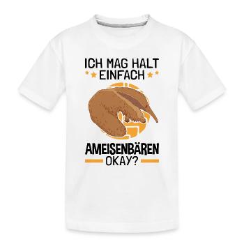 Ich mag einfach Ameisenbären Ameisenfresser - Kinder Premium Bio T-Shirt - Weiß - Vorne