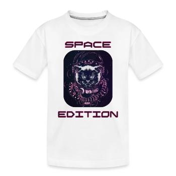 Space Cat - Kinder Premium Bio T-Shirt - Weiß - Vorne