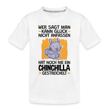 Chinchilla streicheln Wollmaus Nagetier - Kinder Premium Bio T-Shirt - Weiß - Vorne