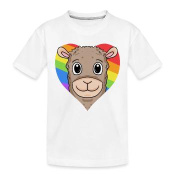 Lama Lgbt Rainbow Couleurs - T-shirt bio Premium Enfant - blanc - Devant
