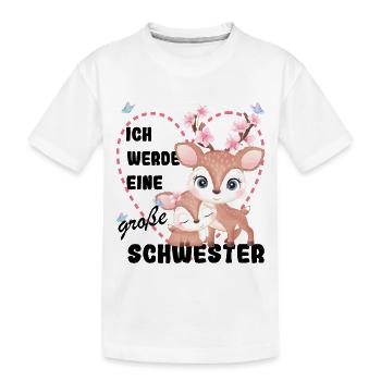 Ich Werde Eine Große Schwester 2023 - Kinder Premium Bio T-Shirt - Weiß - Vorne