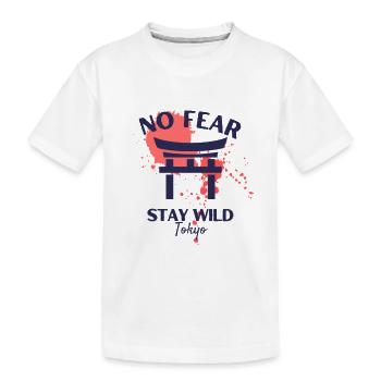 Design japonais avec texte sans crainte combiné - T-shirt bio Premium Enfant - blanc - Devant