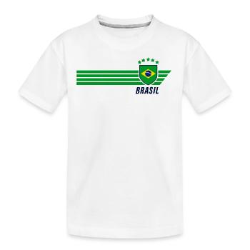 Brazil Brazilian Seleção Football Fan Jersey - Kids' Premium Organic T-Shirt - white - Front