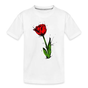 Blume Tulpe - Kinder Premium Bio T-Shirt - Weiß - Vorne