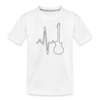 E Gitarre Herzschlag - Kinder Premium Bio T-Shirt - Weiß - Vorne