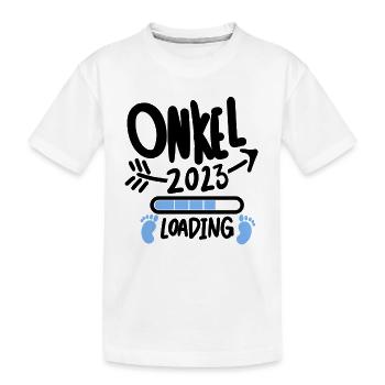 Onkel 2023 - Onkel werden - Onkel loading 2023 - Kinder Premium Bio T-Shirt - Weiß - Vorne