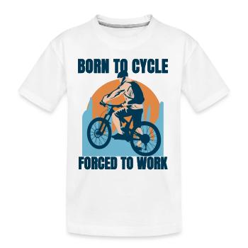 Né pour faire du vélo - T-shirt bio Premium Enfant - blanc - Devant