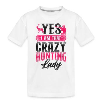 Buck Deer Chasse Hunter Girl - T-shirt bio Premium Enfant - blanc - Devant