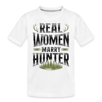 Mariage de chasseur de chasseurs de cerfs de Buck - T-shirt bio Premium Enfant - blanc - Devant