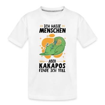Kakapos finde ich toll flugunfähiger Papagei - Kinder Premium Bio T-Shirt - Weiß - Vorne