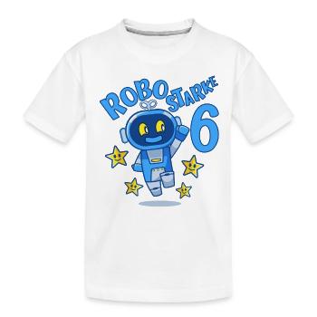 Roboter Geburtstagsmotiv 6 Jahre Jungen Geschenk - Kinder Premium Bio T-Shirt - Weiß - Vorne