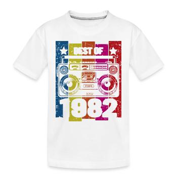 Meilleur de 1982 Lecteur de cassette radio stéréo - T-shirt bio Premium Enfant - blanc - Devant